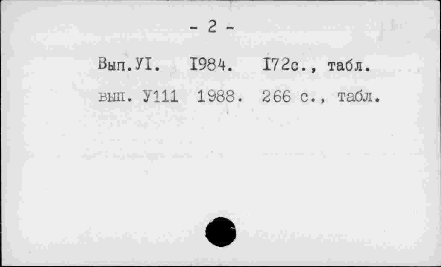 ﻿- 2 -
Вап.УІ. 1984.	І72с.» табл.
выл. УШ 1988. 266 с., табл.